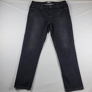 Eileen Fisher Jeans Cotton Black‎ Straight Leg Women's Sz 12